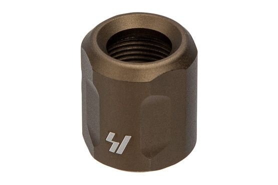 Strike Industries Barrel Cover Thread Protector in FDE works with .223 rifles with 1/2x28 threaded muzzles